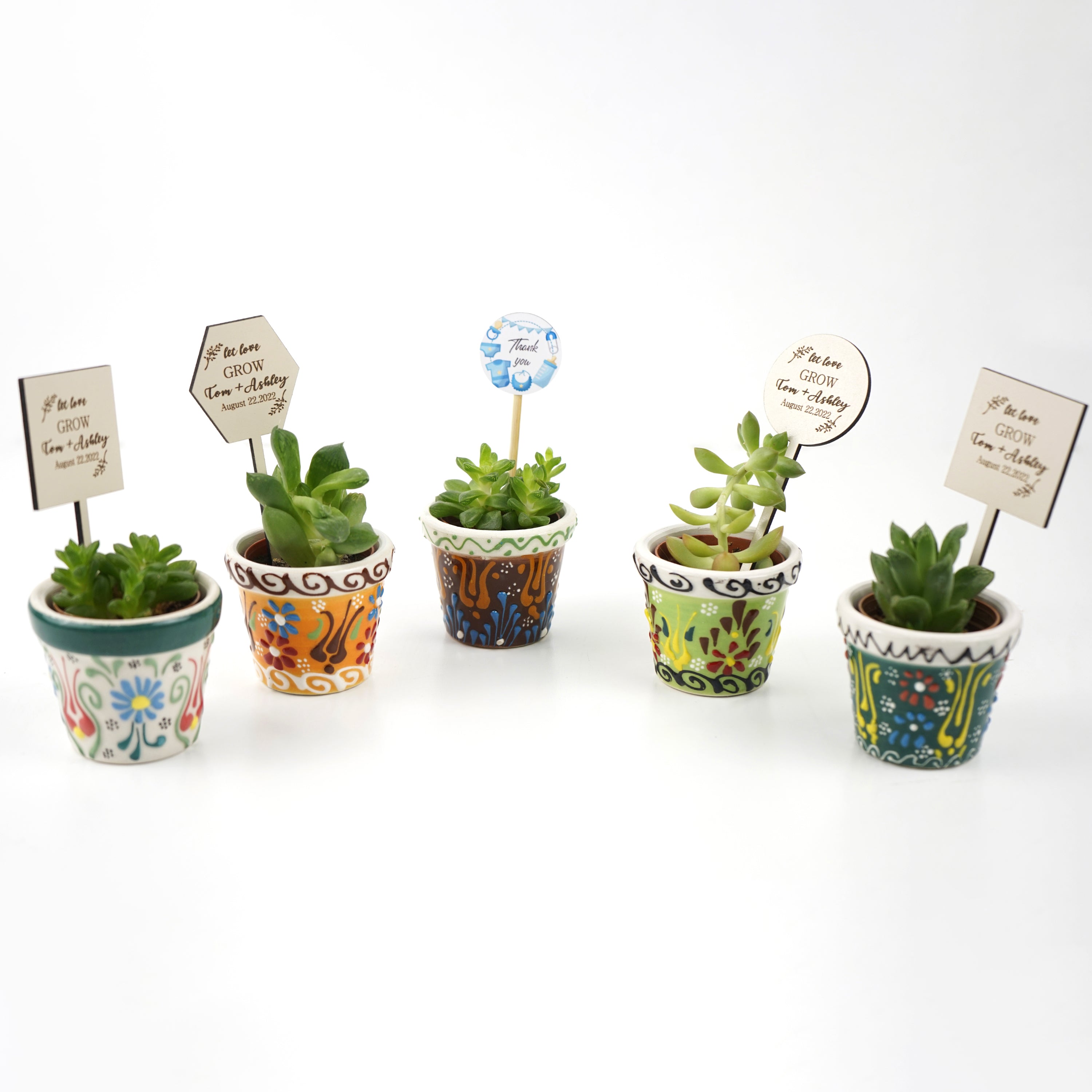 cadeau invité mariage, Succulentes Pots en céramique, remerciement Idée cadeau mariage personnalisé, petit cadeau pour dire merci cadeau baptêmes