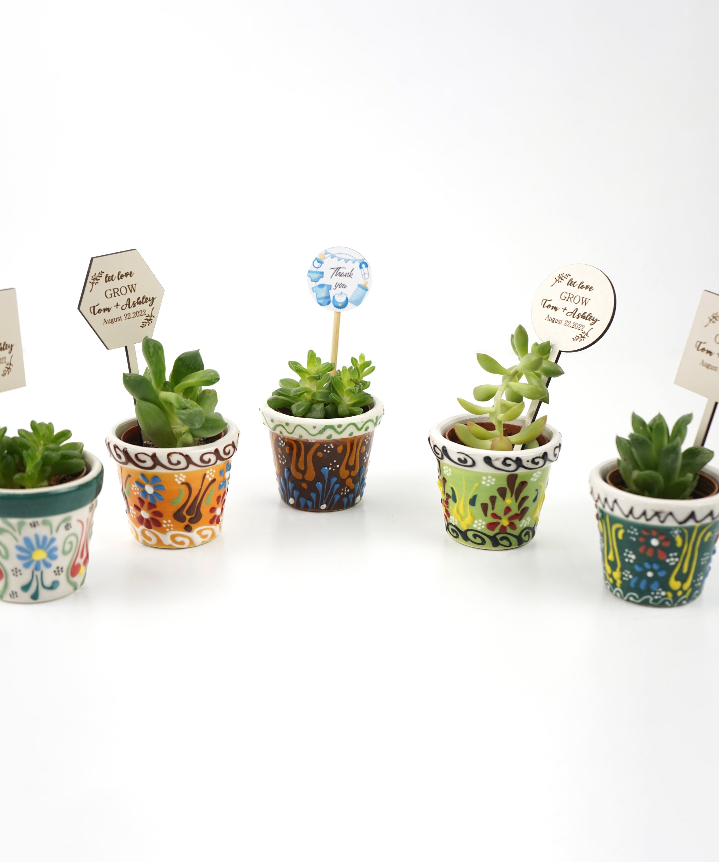 cadeau invité mariage, Succulentes Pots en céramique, remerciement Idée cadeau mariage personnalisé, petit cadeau pour dire merci cadeau baptêmes