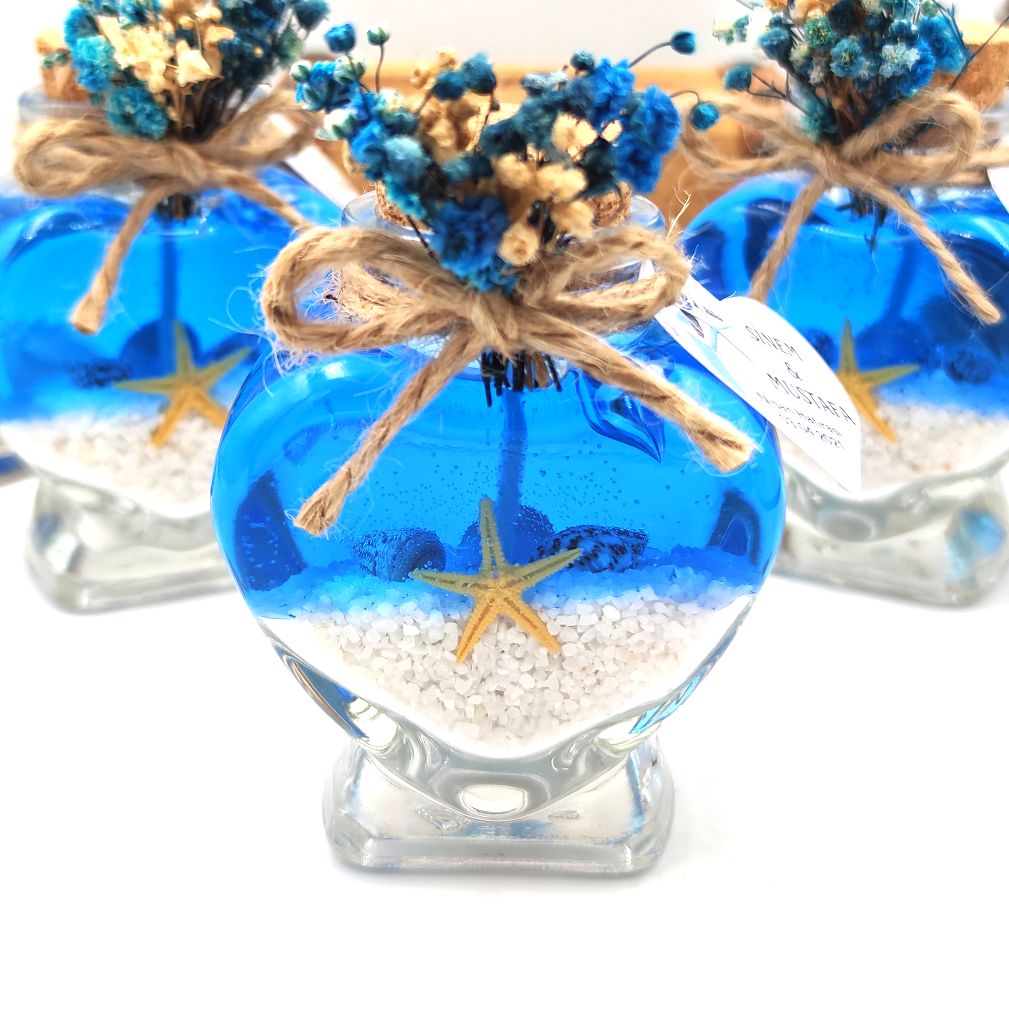 cadeau mariage invité bougie personnalisée, Gel pour bougie dans un verre en forme de cœu parfumées bougie remerciement Idée petit cadeau