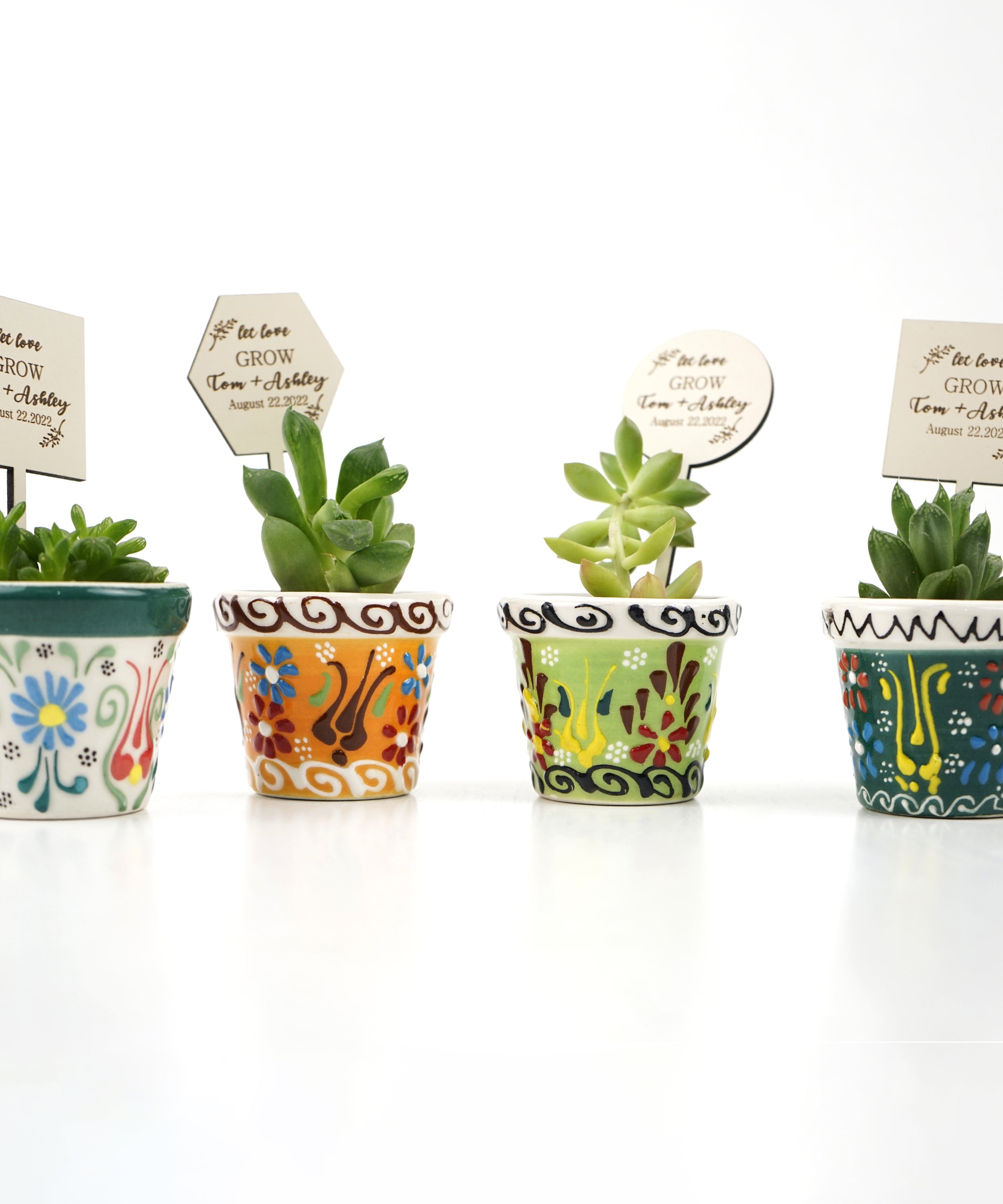 cadeau invité mariage, Succulentes Pots en céramique, remerciement Idée cadeau mariage personnalisé, petit cadeau pour dire merci cadeau baptêmes