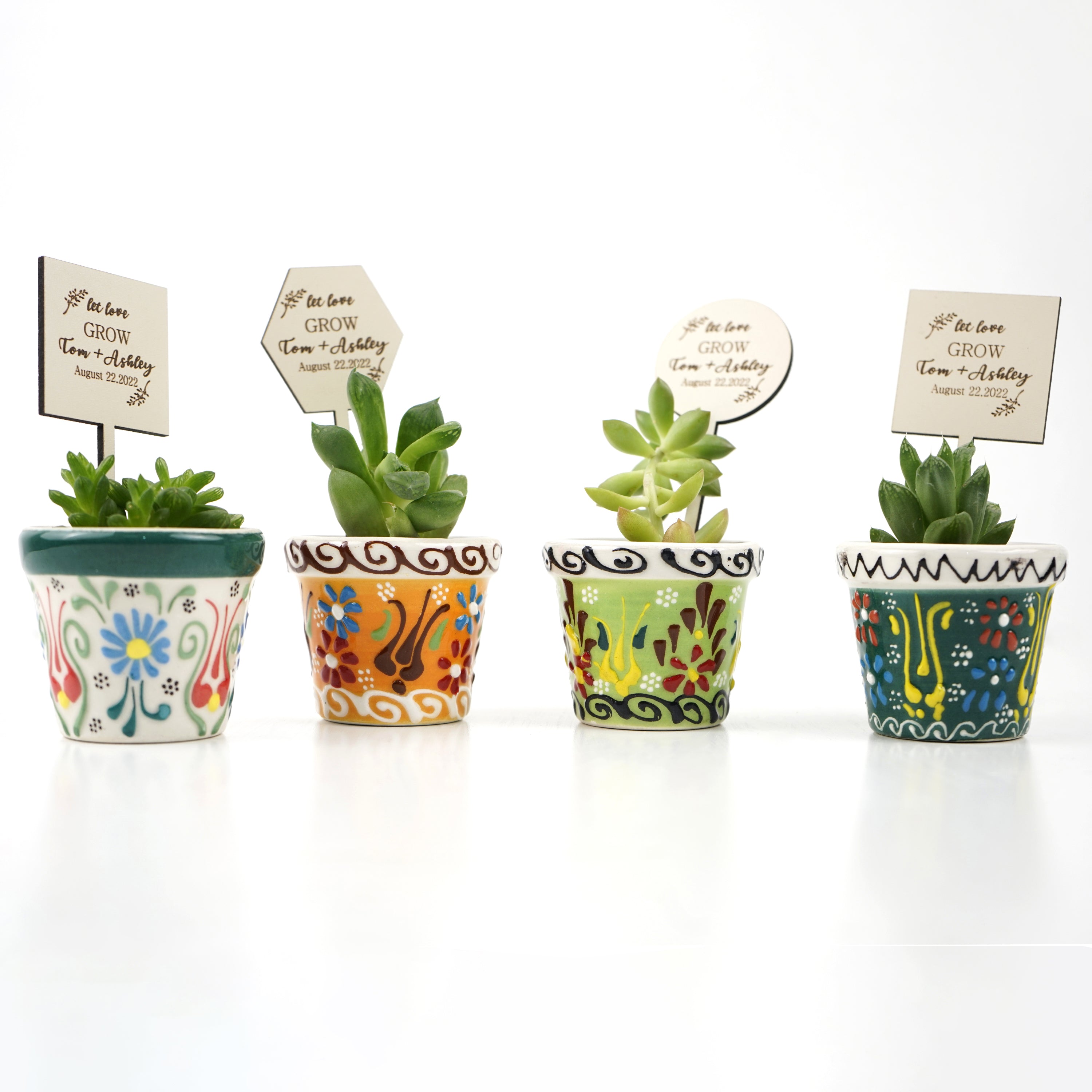 cadeau invité mariage, Succulentes Pots en céramique, remerciement Idée cadeau mariage personnalisé, petit cadeau pour dire merci cadeau baptêmes