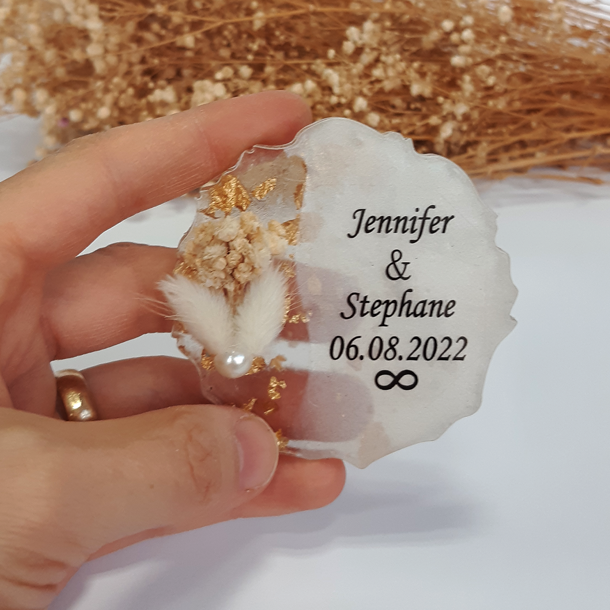 cadeau invites mariage, Magnets Frigo en Résine Époxy Idée cadeau invités mariage cadeau remerciement
