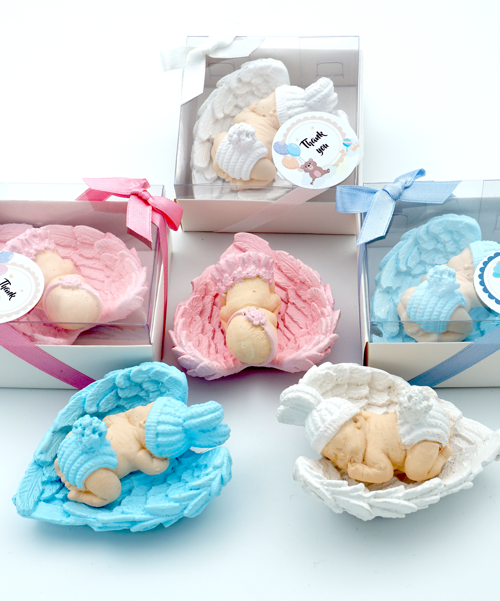 Cadeaux de baby shower pour les invités, bébé ange en pierre pour nouveau-né, baptême, communion, Christing